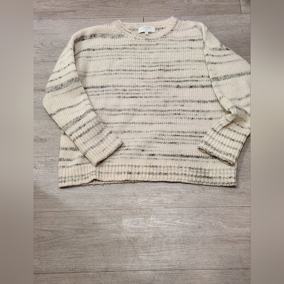 La Ligne Striped Cream and Gray Sweater